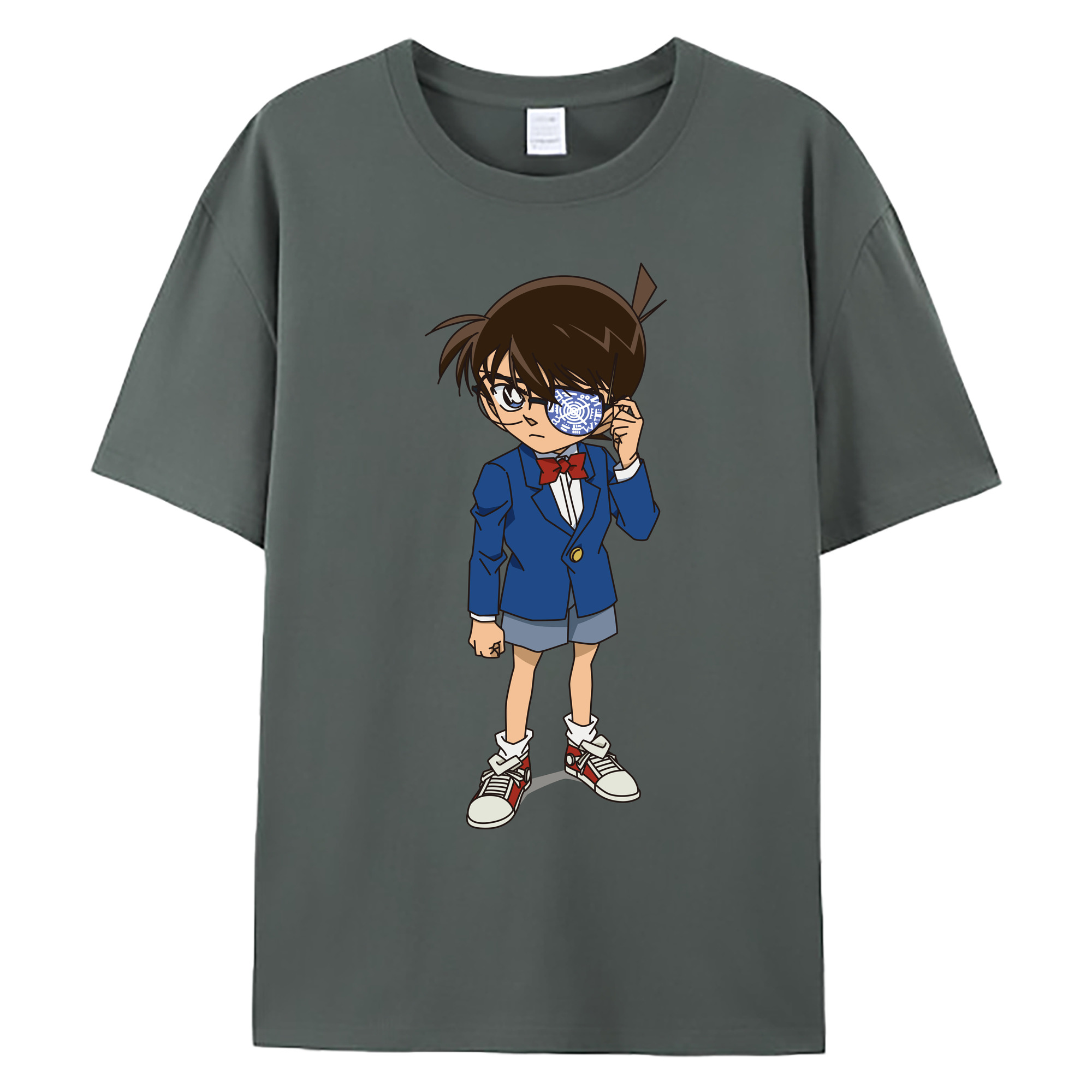 （画像用） 名探偵コナン 江戸川 コナン Detective Conan Conan Edogawa 綿100％ メンズ半袖Tシャツ｜肌触りやわらか＆通気性